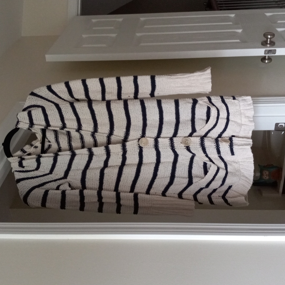 FP Beach navy and cream cardigan